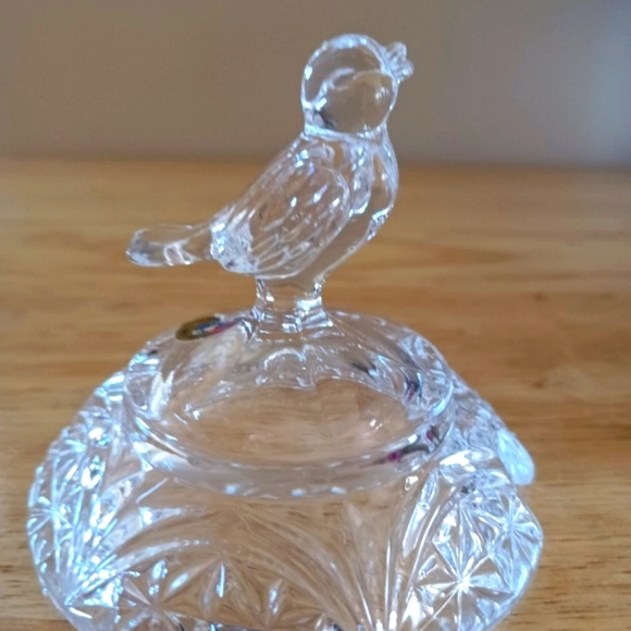 Vintage Echt Bleikristall Crystal Cut Bird Lid Sugar/ Candy Bowl - Picture 2 of 10